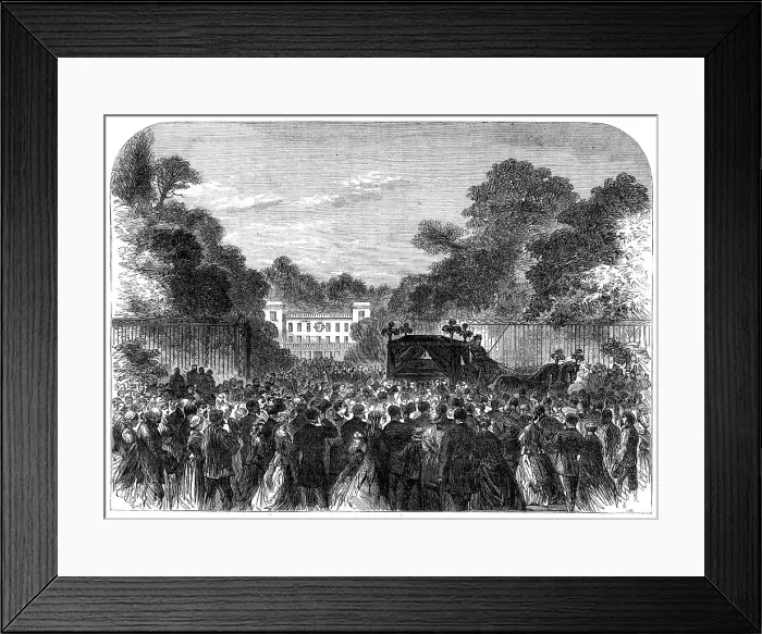Framed Print : Funeral of the late Lord Brougham at Cannes, 1868. Creator: Unknown Framed Print : Funeral of the late Lord Brougham at Cannes, 1868. Creator: Unknown