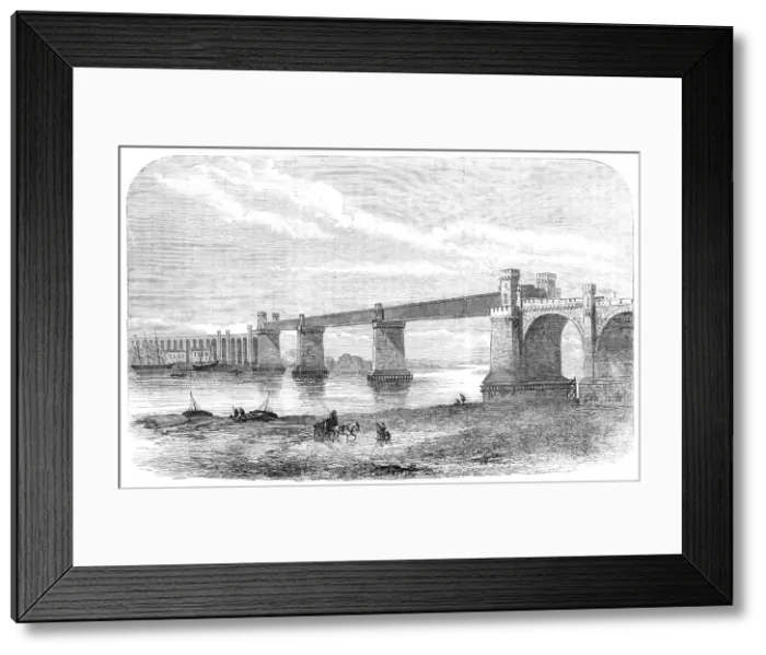Framed Print : Railway bridge and viaduct at Runcorn, 1869. Creator: Unknown Framed Print : Railway bridge and viaduct at Runcorn, 1869. Creator: Unknown