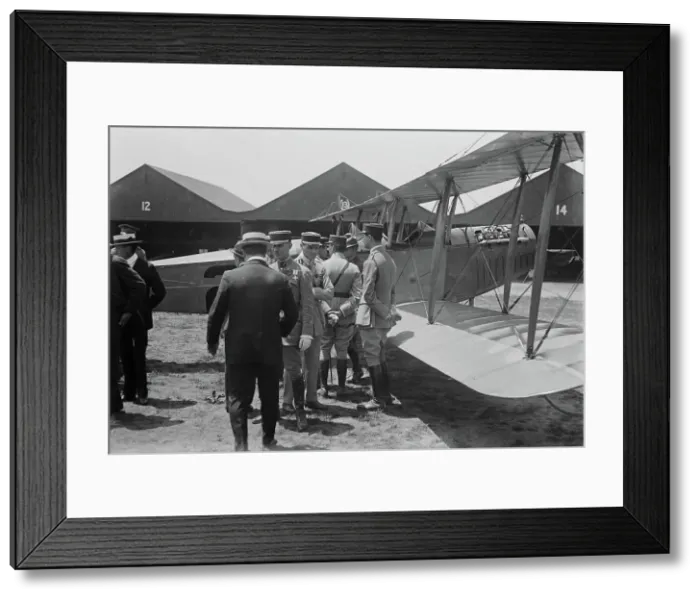 Framed Print : French Army aviators at Mineola, between c1915 and c1920. Creator: Bain News Service Framed Print : French Army aviators at Mineola, between c1915 and c1920. Creator: Bain News Service