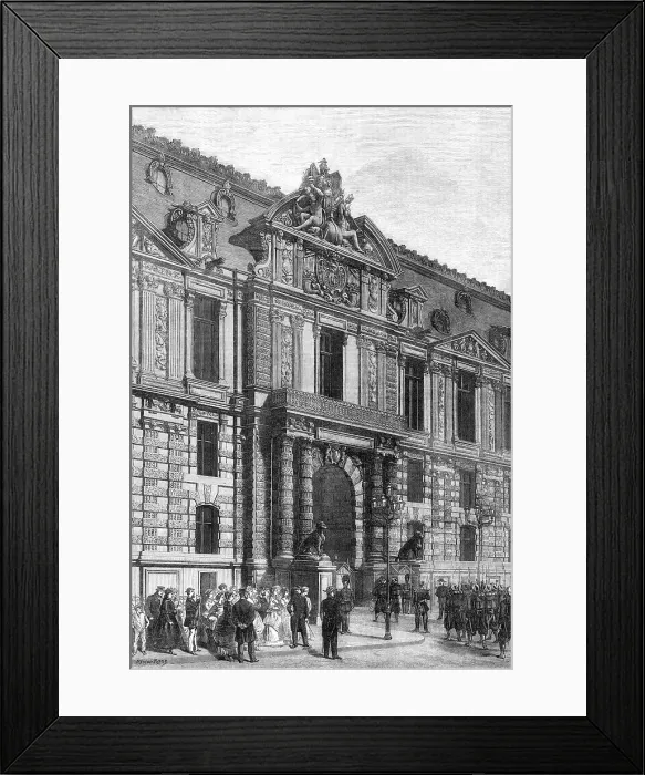 Framed Print : New buildings of the Tuileries: the Emperor's Gateway, 1869. Creator: Unknown Framed Print : New buildings of the Tuileries: the Emperor's Gateway, 1869. Creator: Unknown