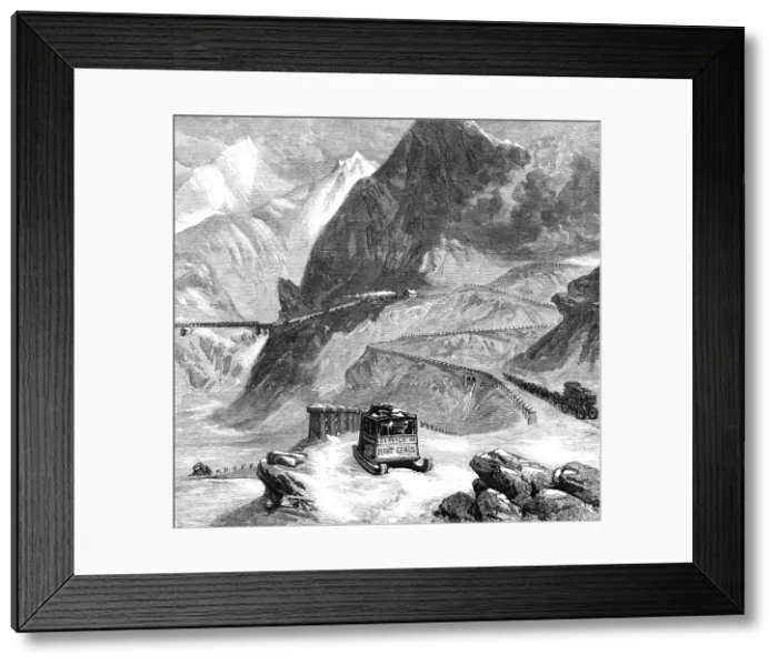 Framed Print : New overland route to India: Mont Cenis Railway - L'Echelle du Diable, 1869. Creator: Unknown Framed Print : New overland route to India: Mont Cenis Railway - L'Echelle du Diable, 1869. Creator: Unknown