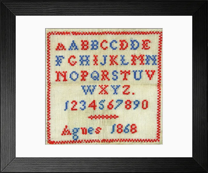 Framed Print : Sampler, 1868. Creator: Unknown Framed Print : Sampler, 1868. Creator: Unknown