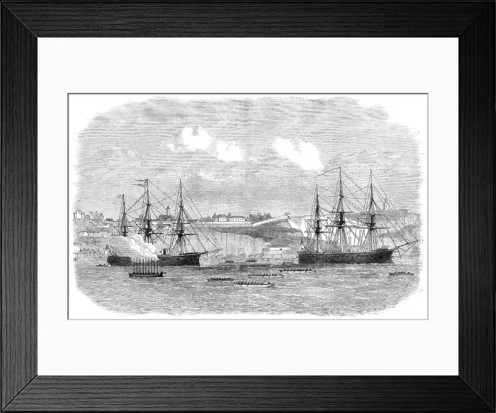 Framed Print : Regatta of boats of the Channel Fleet at Lisbon, 1869. Creator: Unknown Framed Print : Regatta of boats of the Channel Fleet at Lisbon, 1869. Creator: Unknown
