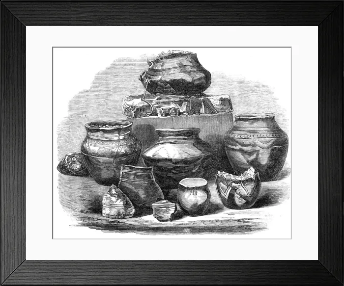 Framed Print : Roman antiquities found at King's Newton, Melbourne, Derbyshire, 1868. Creator: Unknown Framed Print : Roman antiquities found at King's Newton, Melbourne, Derbyshire, 1868. Creator: Unknown