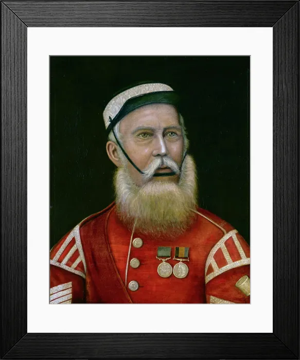 Framed Print : Drum Major R. Davis. Wellington Garrison Band. 1892, (1892?). Creator: Unknown Framed Print : Drum Major R. Davis. Wellington Garrison Band. 1892, (1892?). Creator: Unknown
