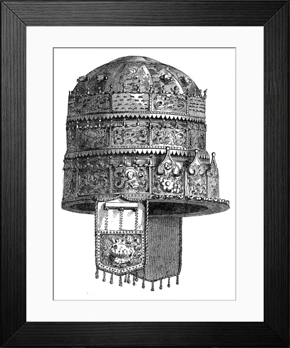 Framed Print : Relics from Abyssinia: golden triple crown of the Abuna, 1868. Creator: Unknown Framed Print : Relics from Abyssinia: golden triple crown of the Abuna, 1868. Creator: Unknown