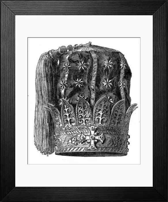 Framed Print : Relics from Abyssinia: Royal Cap of King Theodore, 1868. Creator: Unknown Framed Print : Relics from Abyssinia: Royal Cap of King Theodore, 1868. Creator: Unknown