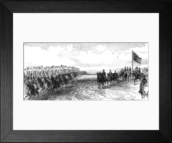 Framed Print : Review in Phoenix Park: the 12th Lancers galloping past, 1868. Creator: C. R Framed Print : Review in Phoenix Park: the 12th Lancers galloping past, 1868. Creator: C. R