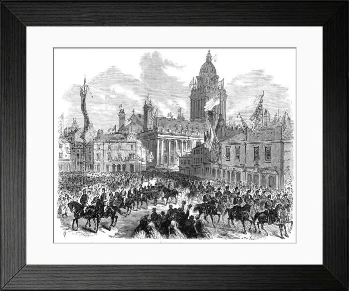 Framed Print : Opening of the Leeds Exhibition by the Prince of Wales: the procession...Great George-Street, 1868. Creator: Unknown Framed Print : Opening of the Leeds Exhibition by the Prince of Wales: the procession...Great George-Street, 1868. Creator: Unknown