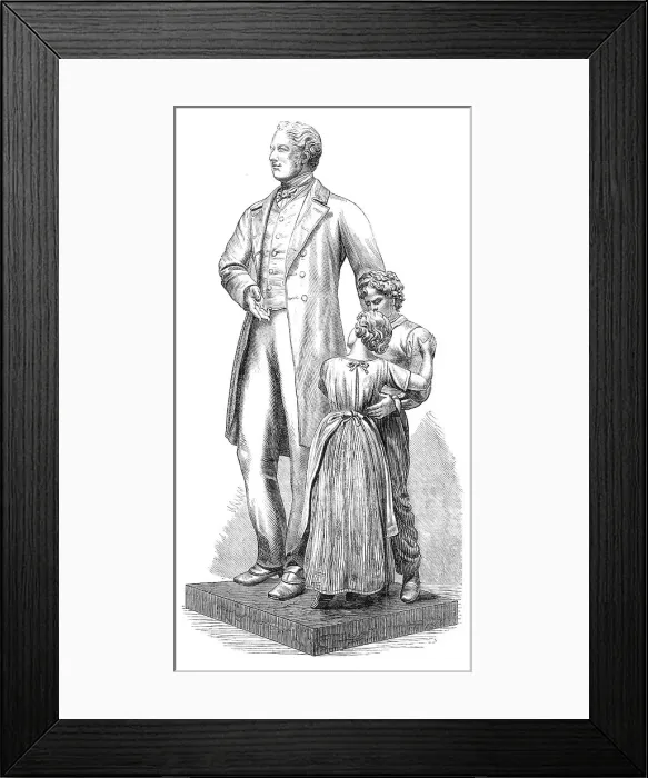 Framed Print : Statue of Richard Oastler at Bradford, 1869. Creator: Unknown Framed Print : Statue of Richard Oastler at Bradford, 1869. Creator: Unknown