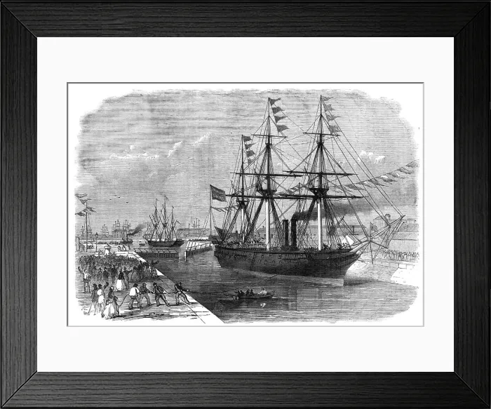 Framed Print : Opening of the new docks at Millwall, on Saturday last, 1868. Creator: Unknown Framed Print : Opening of the new docks at Millwall, on Saturday last, 1868. Creator: Unknown