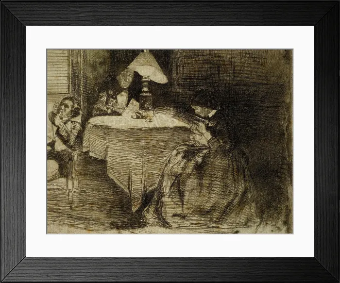 Framed Print : The music room, 1858. Creator: James Abbott McNeill Whistler Framed Print : The music room, 1858. Creator: James Abbott McNeill Whistler