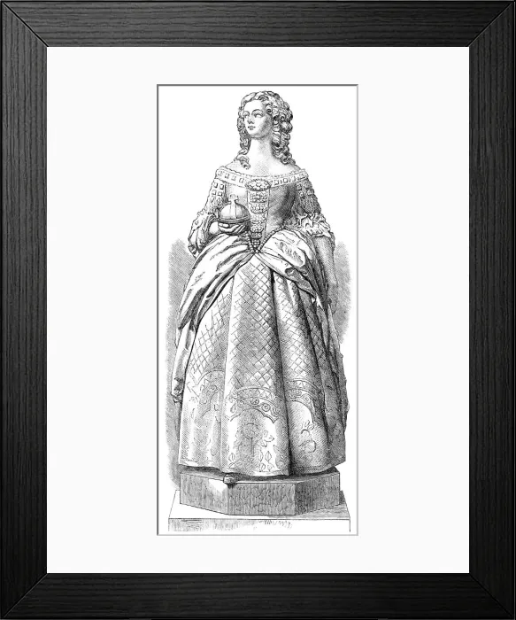 Framed Print : Statue of Queen Mary II. by A. Munro, in Westminster Hall, 1869. Creator: Unknown Framed Print : Statue of Queen Mary II. by A. Munro, in Westminster Hall, 1869. Creator: Unknown