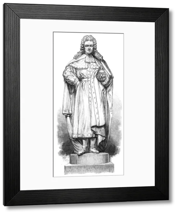 Framed Print : Statue of William III. by T. Woolner, in Westminster Hall, 1868. Creator: Unknown