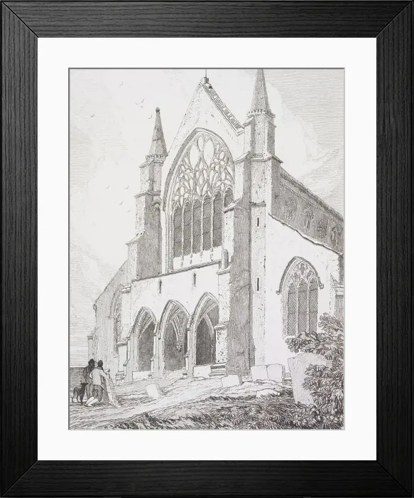 Framed Print : West end of Snettisham Church, Norfolk, 1815. Creator: John Sell Cotman Framed Print : West end of Snettisham Church, Norfolk, 1815. Creator: John Sell Cotman
