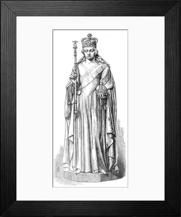 Framed Print : Statue of The Queen at Canterbury Cathedral, 1869. Creator: Unknown Framed Print : Statue of The Queen at Canterbury Cathedral, 1869. Creator: Unknown