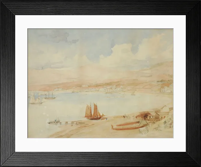 Framed Print : Wellington Harbour, N.Z. 1841. Creator: Charles Heaphy