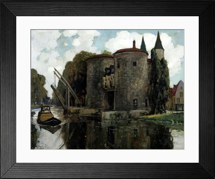 Framed Print : Old drawbridge, Bruges, 1931. Creator: Alexander Jamieson Framed Print : Old drawbridge, Bruges, 1931. Creator: Alexander Jamieson