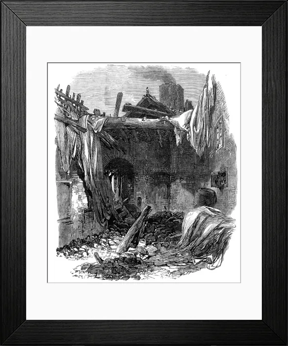 Framed Print : Ruins of buildings at Old Ford, Bow, destroyed by the late gale, 1868. Creator: Unknown Framed Print : Ruins of buildings at Old Ford, Bow, destroyed by the late gale, 1868. Creator: Unknown
