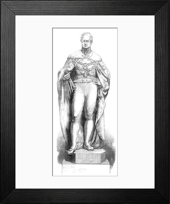 Framed Print : Statues of the kings in Westminster Hall: William IV. 1868. Creator: Unknown