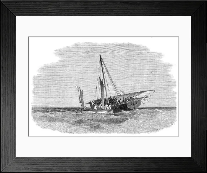 Framed Print : Suppression of the Slave Trade...coast of Africa:H.M.S. Daphne capturing a slave-dhow, 1869. Creator: Unknown Framed Print : Suppression of the Slave Trade...coast of Africa:H.M.S. Daphne capturing a slave-dhow, 1869. Creator: Unknown