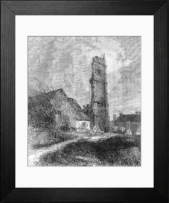 Framed Print : Ruins of the tower of St. Issey Church, Cornwall, 1869. Creator: Unknown Framed Print : Ruins of the tower of St. Issey Church, Cornwall, 1869. Creator: Unknown