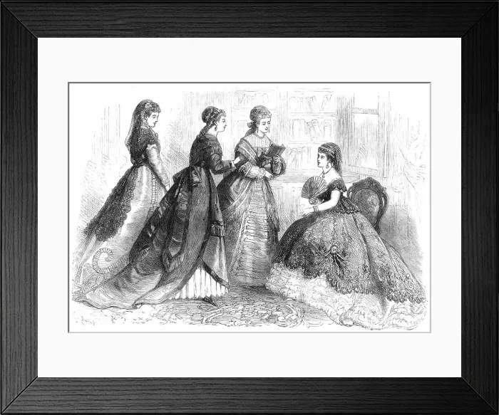 Framed Print : Paris fashions for April, 1868. Creator: Unknown