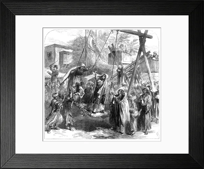 Framed Print : Scene at the Mohammedan festival of the Bairam, at Alexandria, 1869. Creator: Unknown Framed Print : Scene at the Mohammedan festival of the Bairam, at Alexandria, 1869. Creator: Unknown