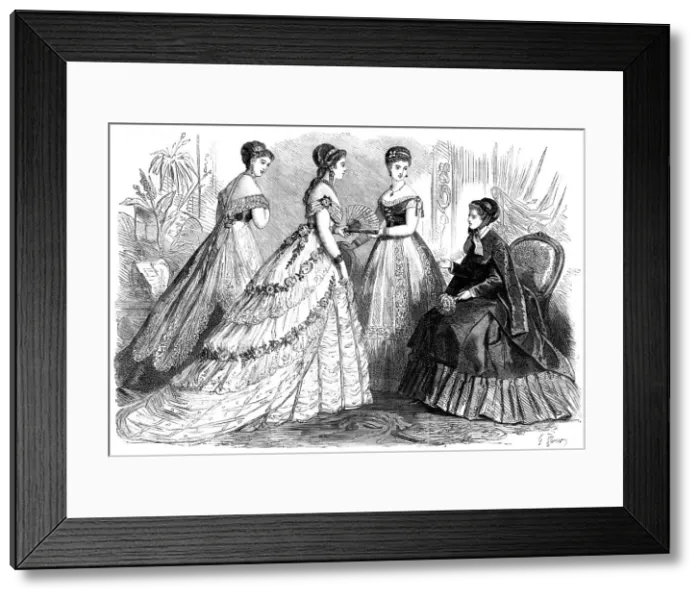 Framed Print : Paris fashions for February, 1868. Creator: Unknown Framed Print : Paris fashions for February, 1868. Creator: Unknown