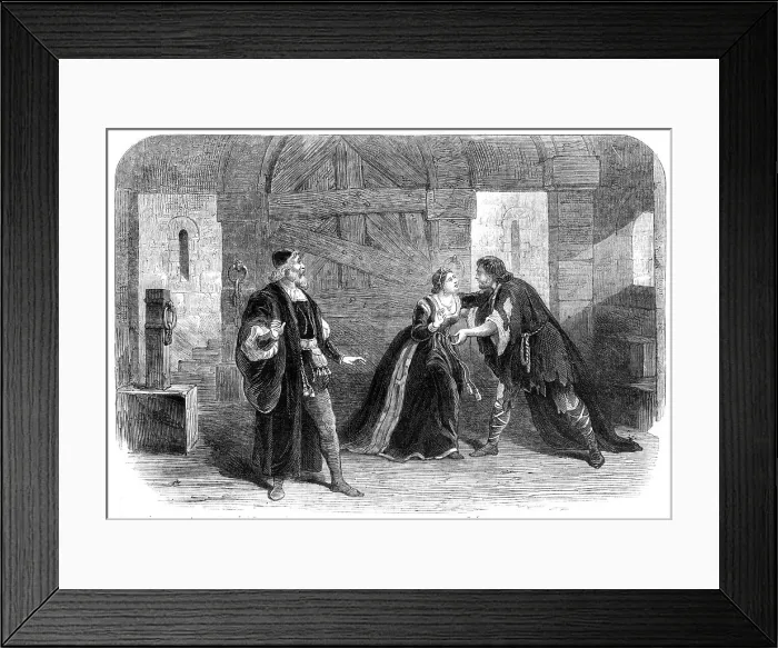 Framed Print : Scene from The Watch-Cry, at the Lyceum Theatre, 1865. Creator: Unknown Framed Print : Scene from The Watch-Cry, at the Lyceum Theatre, 1865. Creator: Unknown