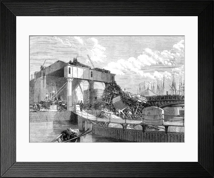 Framed Print : Scene of the railway accident at Swansea, 1865. Creator: Unknown Framed Print : Scene of the railway accident at Swansea, 1865. Creator: Unknown