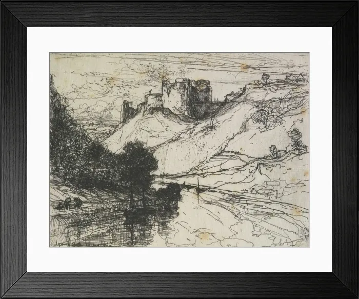Framed Print : Kilgaren Castle, 1864. Creator: Francis Seymour Haden Framed Print : Kilgaren Castle, 1864. Creator: Francis Seymour Haden