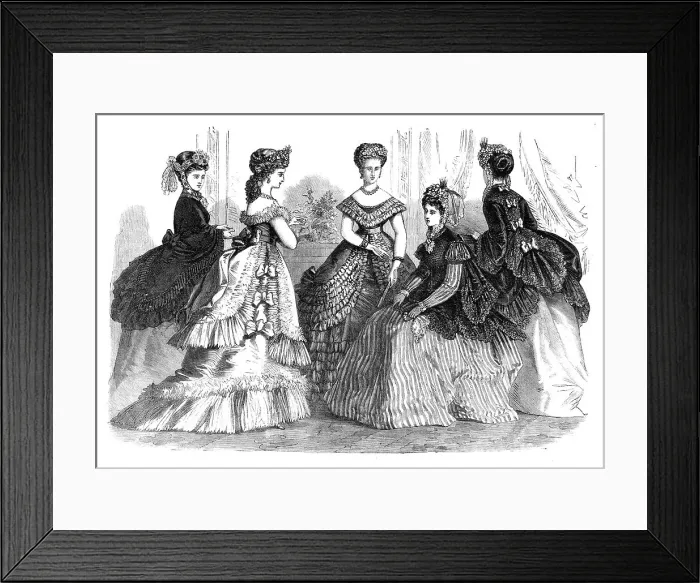 Framed Print : Paris fashions for May, 1869. Creator: Unknown Framed Print : Paris fashions for May, 1869. Creator: Unknown