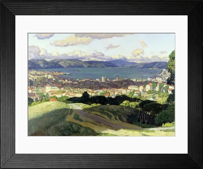 Framed Print : Wellington Harbour, 1936. Creator: Archibald Frank Nicoll Framed Print : Wellington Harbour, 1936. Creator: Archibald Frank Nicoll