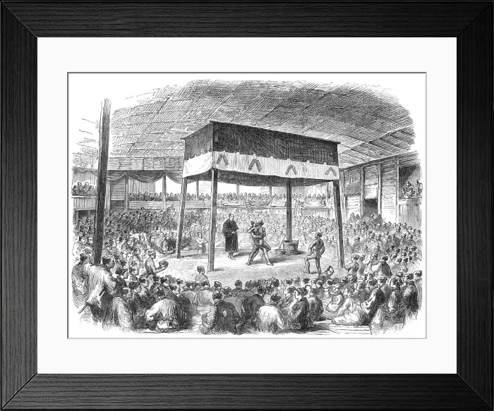 Framed Print : Sketches from Japan: wrestling at Osaka, 1868. Creator: Unknown Framed Print : Sketches from Japan: wrestling at Osaka, 1868. Creator: Unknown
