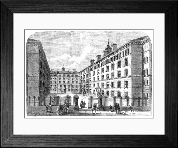 Framed Print : Peabody-Square, Westminster, for the dwellings of the poor, 1869. Creator: Unknown Framed Print : Peabody-Square, Westminster, for the dwellings of the poor, 1869. Creator: Unknown