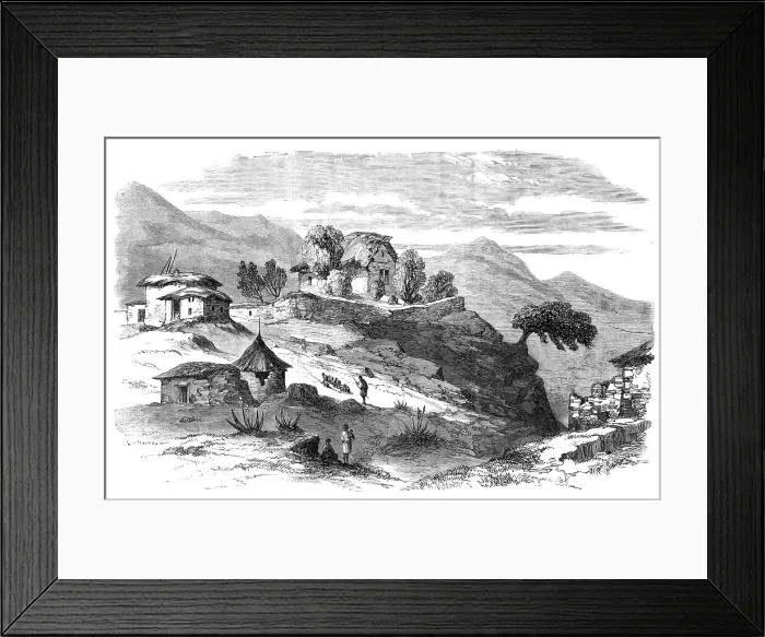 Framed Print : The Abyssinian Expedition: a sketch in the town of Adigerat, 1868. Creator: Unknown Framed Print : The Abyssinian Expedition: a sketch in the town of Adigerat, 1868. Creator: Unknown