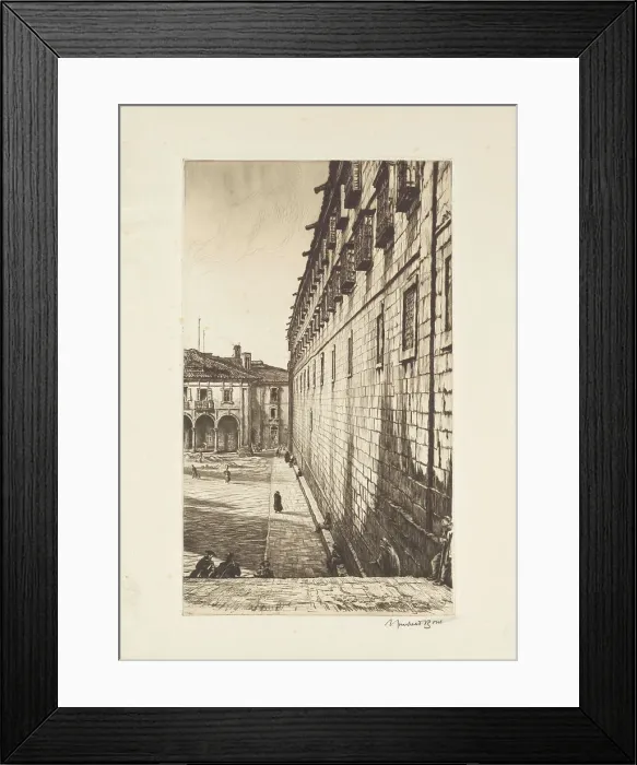 Framed Print : The Convent of San Payo, Santiago de Compostela, Spain, 1929. Creator: David Muirhead Bone Framed Print : The Convent of San Payo, Santiago de Compostela, Spain, 1929. Creator: David Muirhead Bone