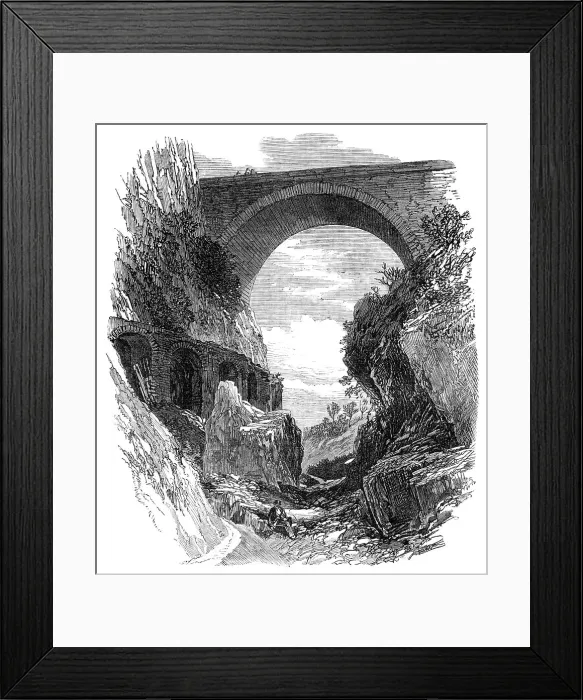 Framed Print : Pont St. Louis and ruins of Roman aqueduct, Mentone, 1869. Creator: Unknown Framed Print : Pont St. Louis and ruins of Roman aqueduct, Mentone, 1869. Creator: Unknown