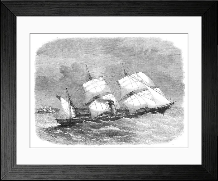 Framed Print : Race across the Atlantic between the Russia and the City of Paris, 1869. Creator: Unknown Framed Print : Race across the Atlantic between the Russia and the City of Paris, 1869. Creator: Unknown