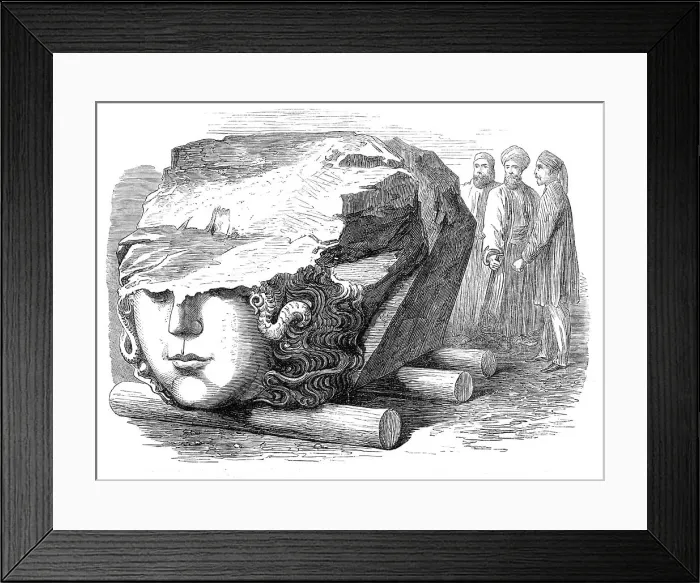 Framed Print : Sculptured marble found in the Forum of Constantine at Constantinople, 1869. Creator: Unknown Framed Print : Sculptured marble found in the Forum of Constantine at Constantinople, 1869. Creator: Unknown