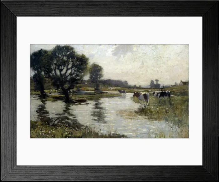 Framed Print : Flooded meadows, (c1920s). Creator: Bertram Priestman Framed Print : Flooded meadows, (c1920s). Creator: Bertram Priestman