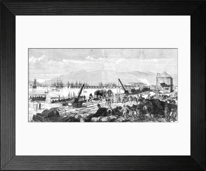 Framed Print : The Abyssinian Expedition: a sketch on the shore at Zulla, Annesley Bay, 1868. Creator: C. R Framed Print : The Abyssinian Expedition: a sketch on the shore at Zulla, Annesley Bay, 1868. Creator: C. R