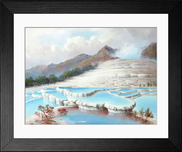 Framed Print : White Terraces, 1882. Creator: Charles Blomfield Framed Print : White Terraces, 1882. Creator: Charles Blomfield