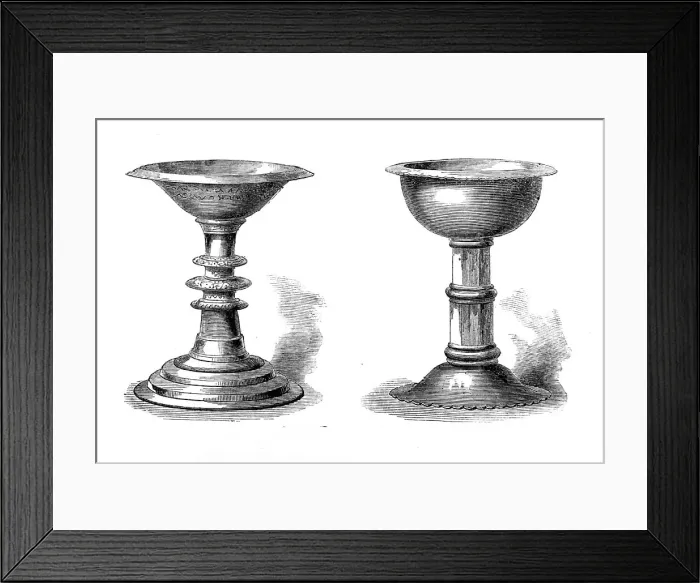 Framed Print : Relics from Abyssinia: gold and silver chalices, 1868. Creator: Unknown Framed Print : Relics from Abyssinia: gold and silver chalices, 1868. Creator: Unknown