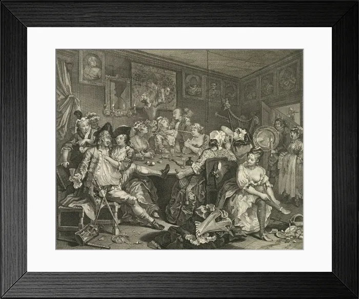 Framed Print : A rake's progress. Plate 3. The tavern scene, 1735. Creator: William Hogarth Framed Print : A rake's progress. Plate 3. The tavern scene, 1735. Creator: William Hogarth