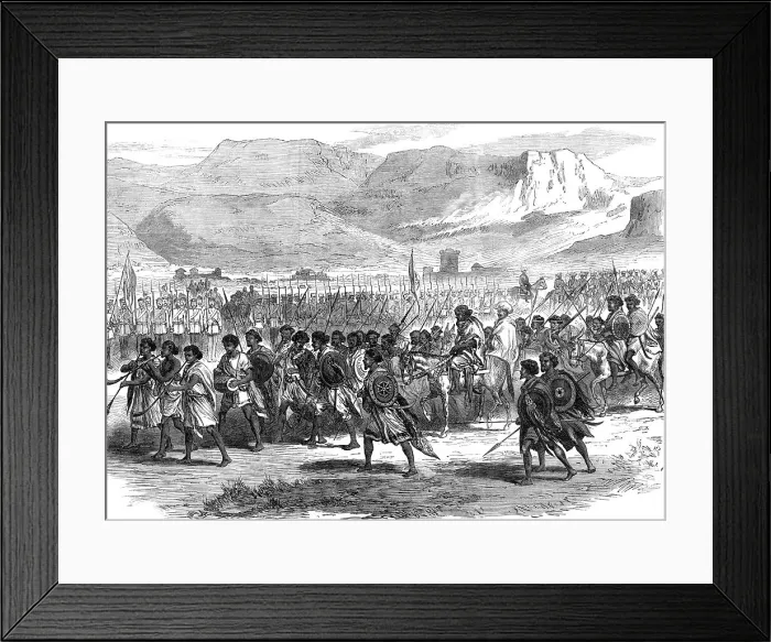 Framed Print : The Abyssinian Expedition: arrival at Adigerat of an ambassador from Kassai, King of Tigre, 1868. Creator: Unknown Framed Print : The Abyssinian Expedition: arrival at Adigerat of an ambassador from Kassai, King of Tigre, 1868. Creator: Unknown