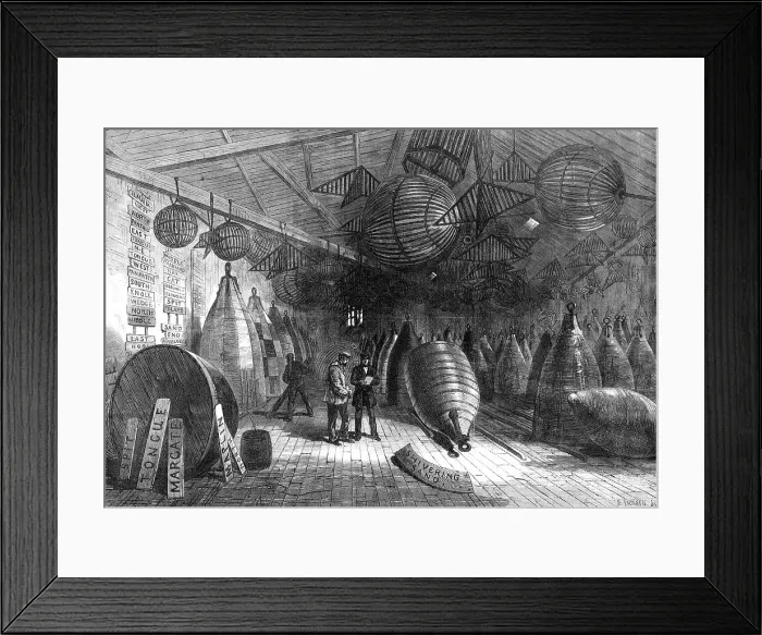 Framed Print : The Buoy Store, Trinity Wharf, Blackwall, 1868. Creator: Mason Jackson Framed Print : The Buoy Store, Trinity Wharf, Blackwall, 1868. Creator: Mason Jackson