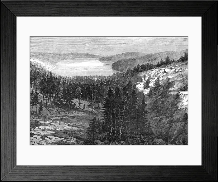 Framed Print : The Central Pacific Railway, North America: Donner Lake, 1868. Creator: Unknown Framed Print : The Central Pacific Railway, North America: Donner Lake, 1868. Creator: Unknown