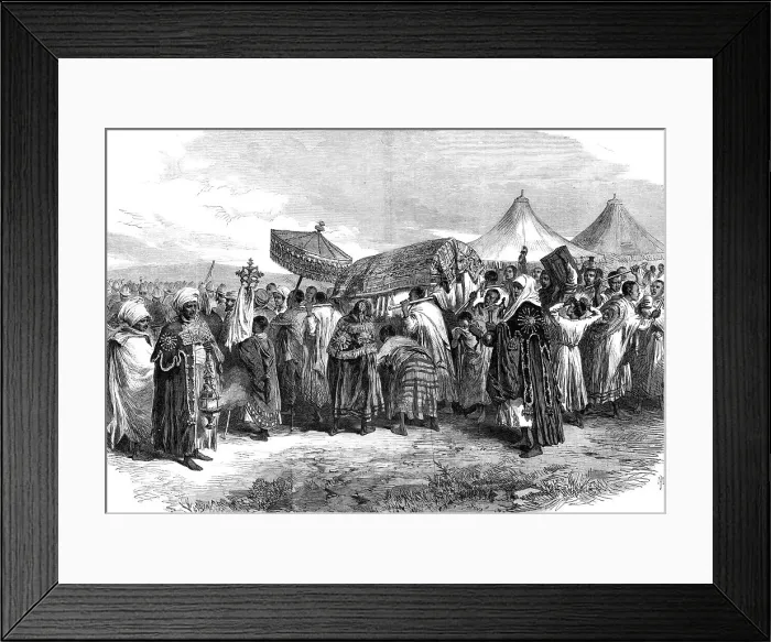 Framed Print : The Abyssinian Expedition: funeral of the widow of King Theodore at Aikhullet, 1868. Creator: Unknown Framed Print : The Abyssinian Expedition: funeral of the widow of King Theodore at Aikhullet, 1868. Creator: Unknown